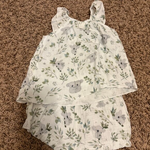 Elegant Baby Organics Muslin Dress with Bloomers 3-6 Months White Koala Cotton - Picture 3 of 3